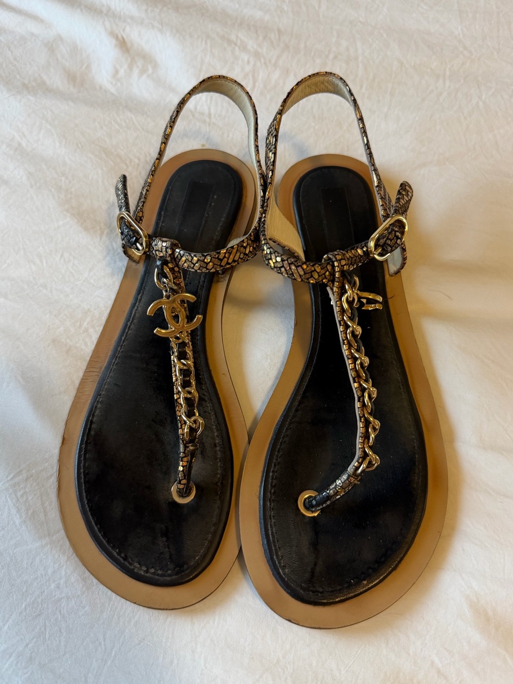 Chanel T strap Sandals